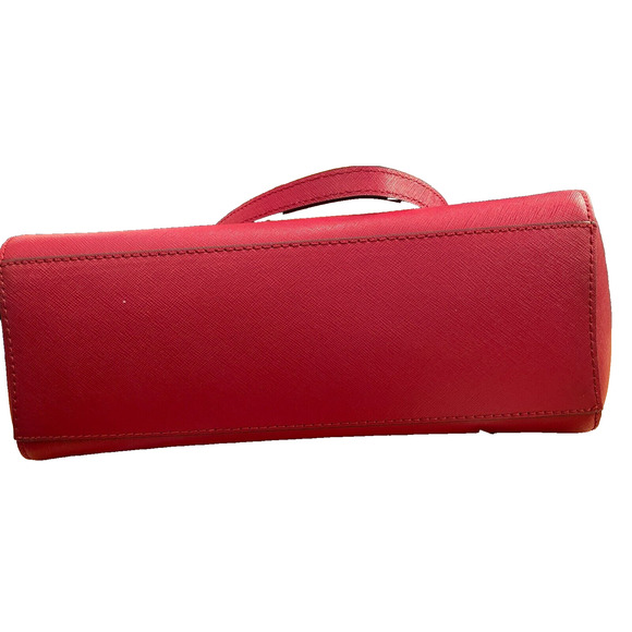 Michael Kors Marilyn Red Rubin Saffiano Leather Medium Tote Bag Handbag nwt - Picture 3 of 7